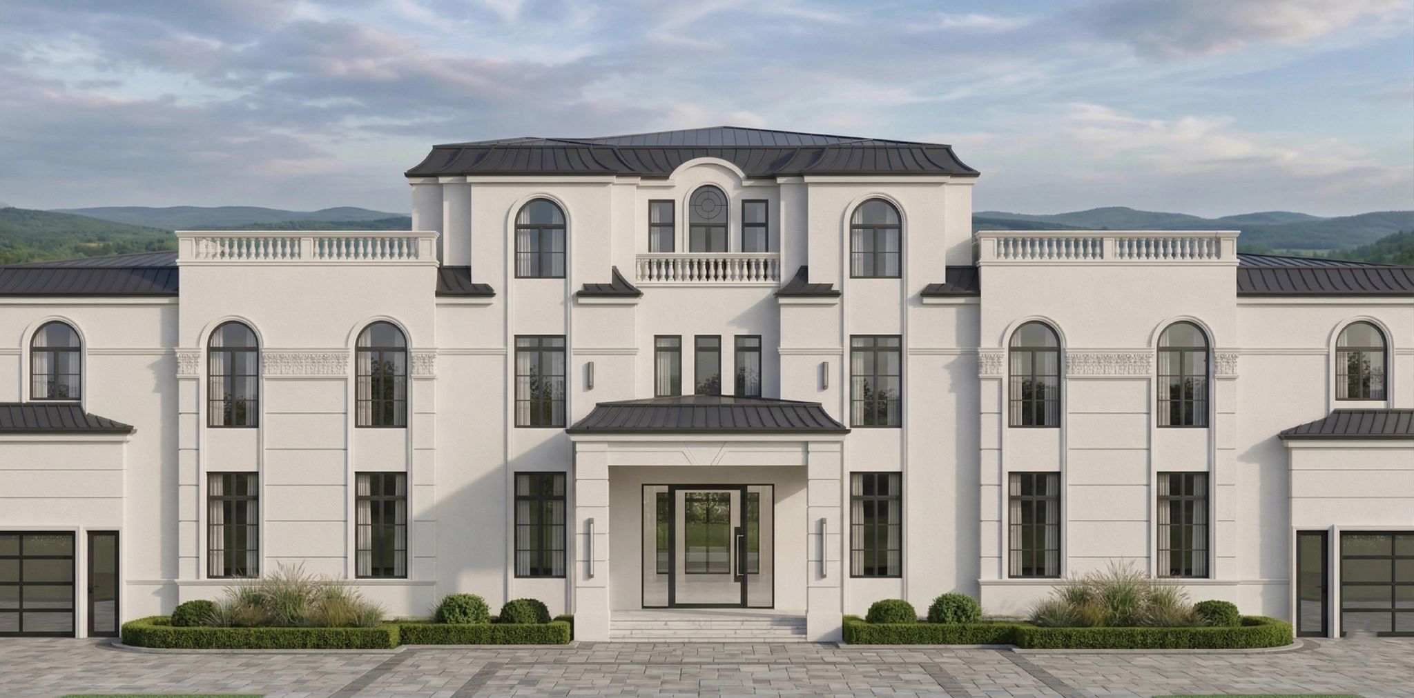 Front elevation of a custom Conrich home designed by Prime Design Solutions