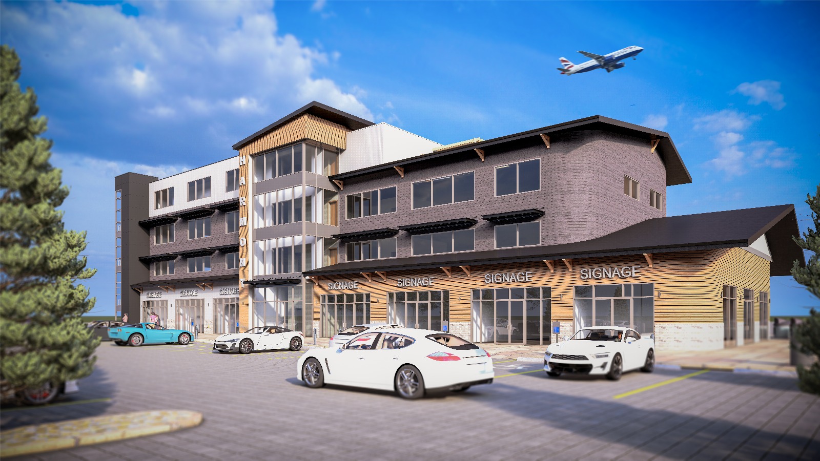 Multi-family rowhome development rendering